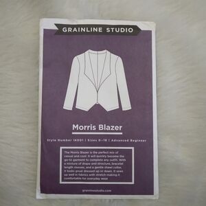 PATTERN Grainline Studio 14001 Sz 0-18 Morris Blazer, Advanded Beginner